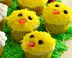 Cup Cakes with Blended Food Colors